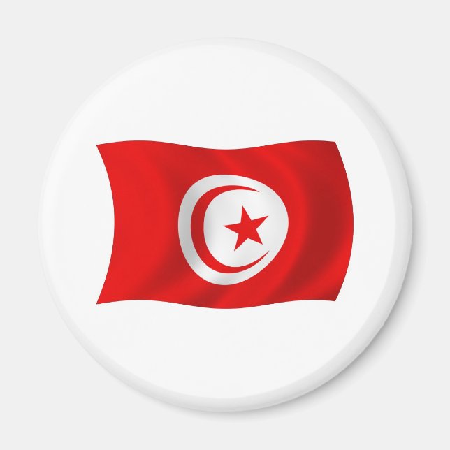 Tunisien Flaggmagnet Magnet (Framsidan)