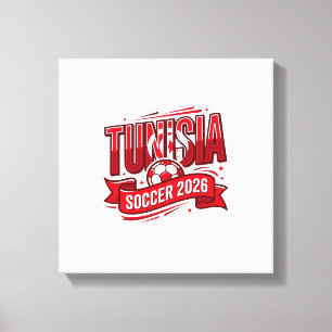 Tunisien Fotboll 2026 Fotboll Fet Land Typografi Canvastryck