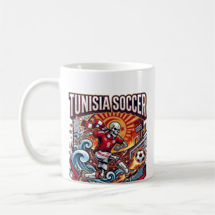 Tunisien Fotboll Skelett Anfallare Nationer Premiu Kaffemugg