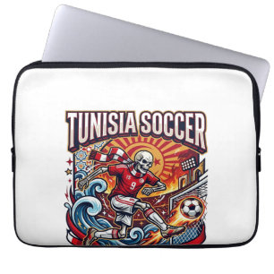 Tunisien Fotboll Skelett Anfallare Nationer Premiu Laptop Fodral