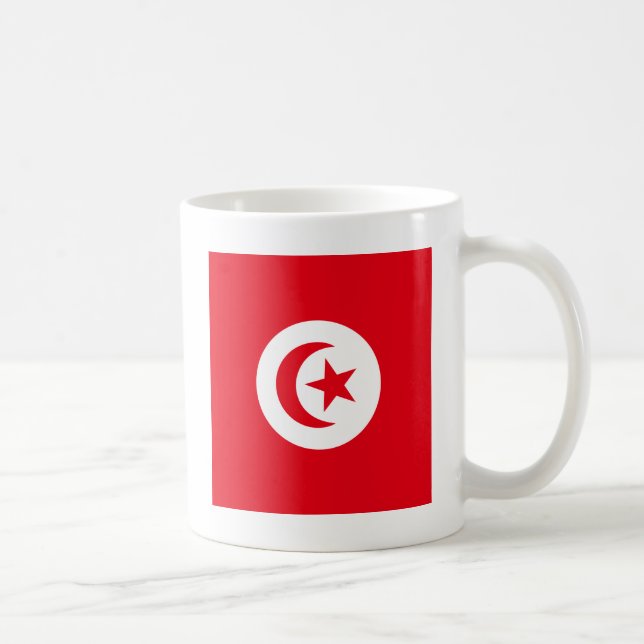 Tunisien högkvalitativ flagga kaffemugg (Höger)