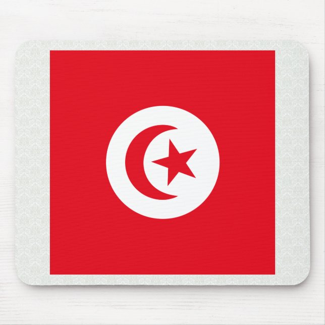 Tunisien högkvalitativ flagga musmatta (Framsidan)