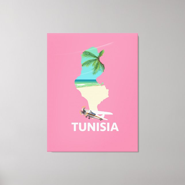 Tunisien Karta reseskylt Canvastryck (Framsida)