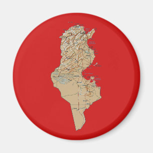 Tunisien kartamagnet magnet