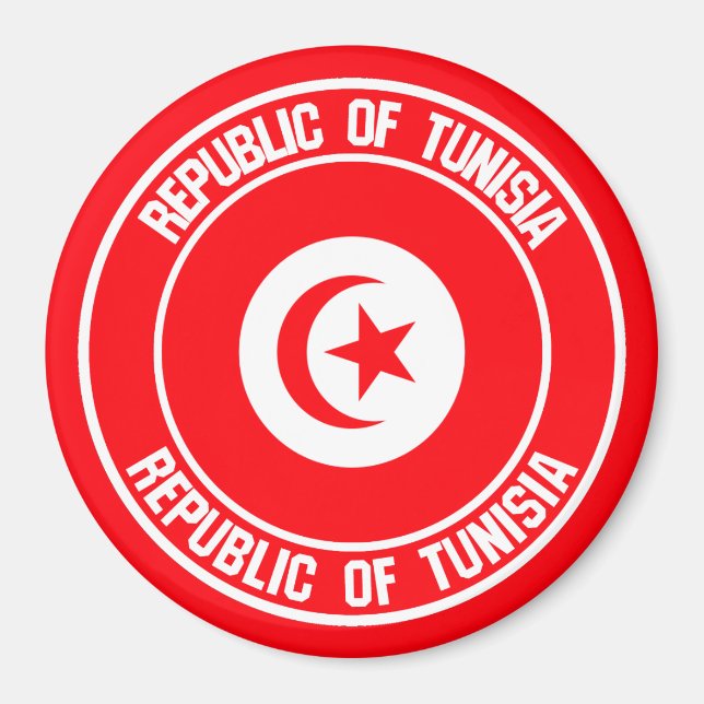 Tunisien Round Emblem Magnet (Framsidan)