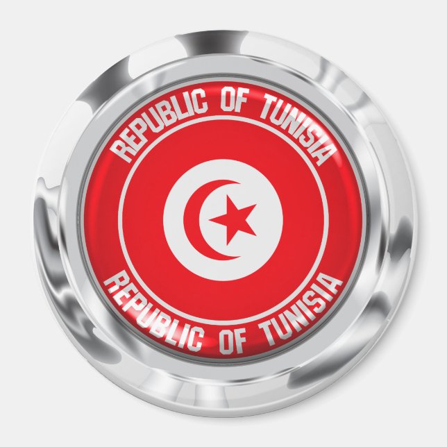 Tunisien Round Emblem Magnet (Framsidan)