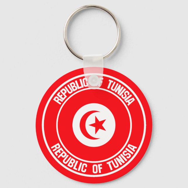 Tunisien Round Emblem Nyckelring (Framsida)