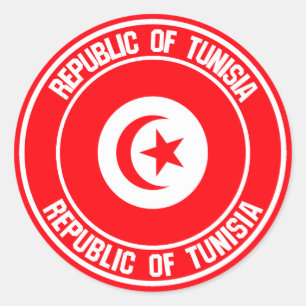Tunisien Round Emblem Runt Klistermärke