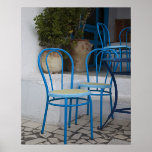 Tunisien, Sidi Bou Said, kaféstolar Poster