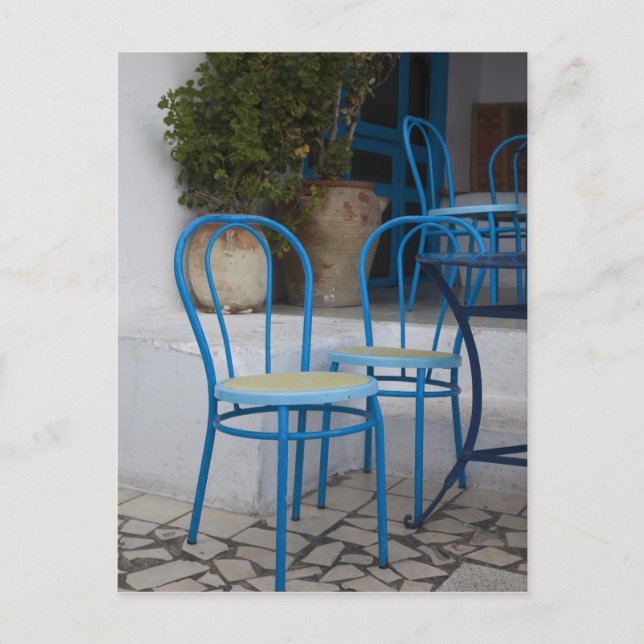 Tunisien, Sidi Bou Said, kaféstolar Vykort (Framsida)
