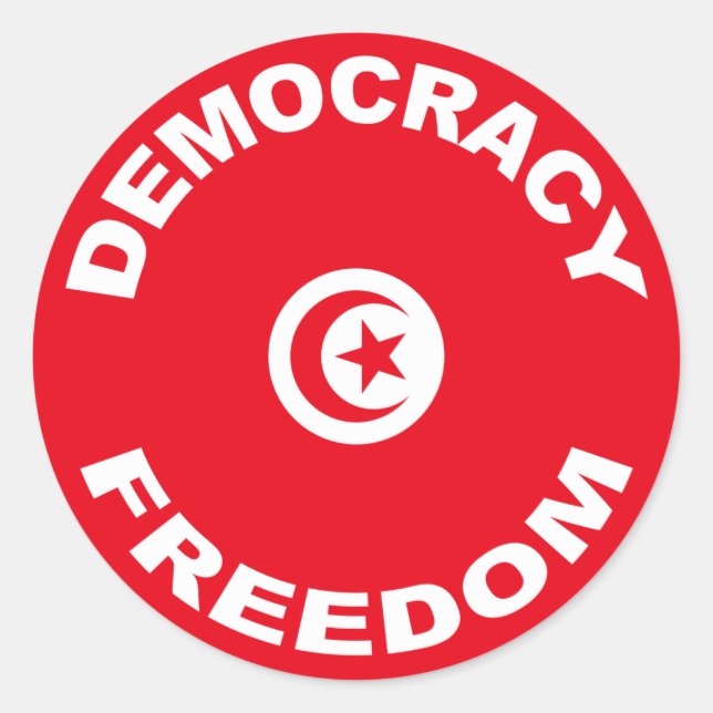 Tunisien Sticker Runt Klistermärke (Framsida)