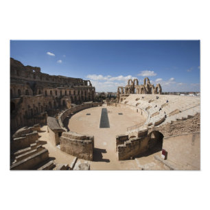 Tunisien, tunisiska centrala kusten, El Jem, Romer Fototryck
