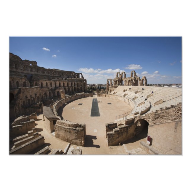 Tunisien, tunisiska centrala kusten, El Jem, Romer Fototryck (Framsidan)