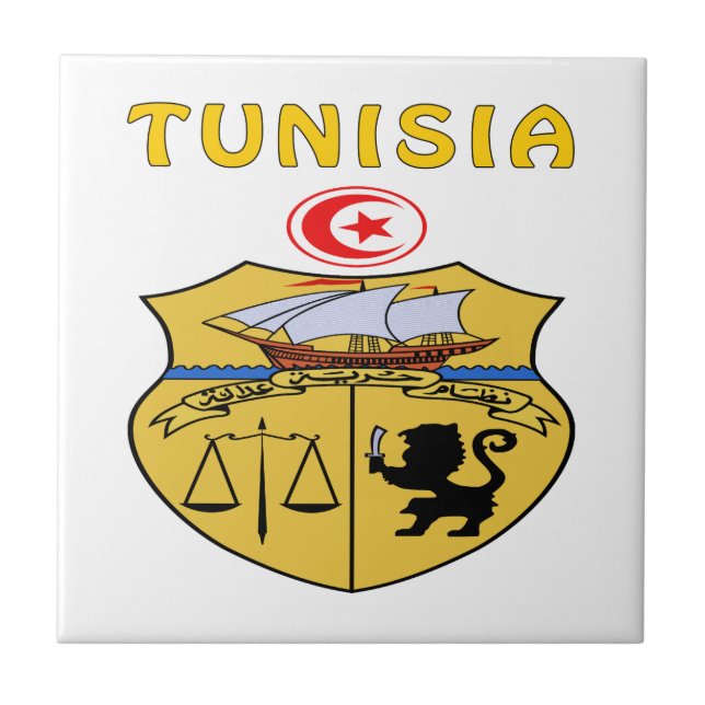Tunisien vapensköld kakelplatta (Framsidan)