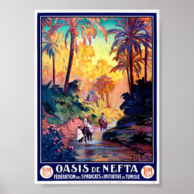 Tunisien Vintage affisch återställd (Framsidan)
