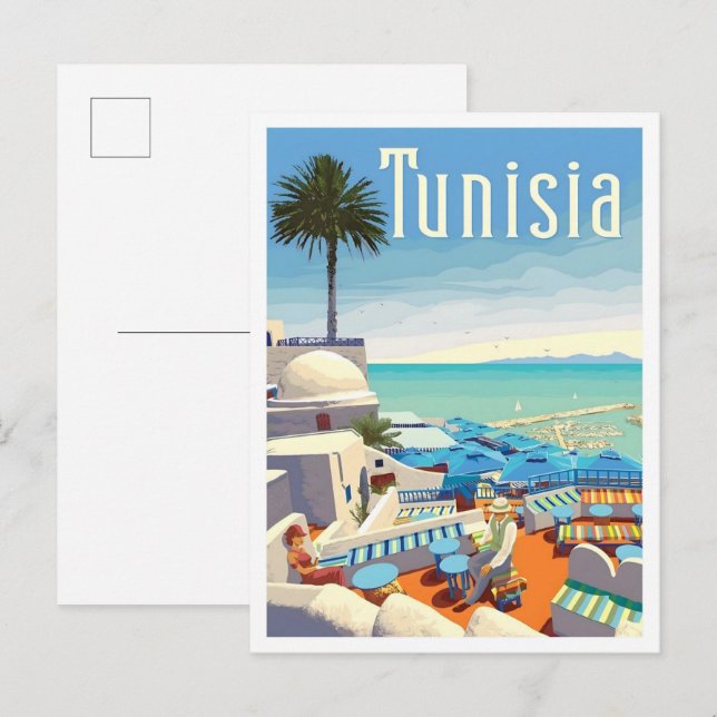 Tunisien Vintage Resa  Vykort (Fram/baksida)