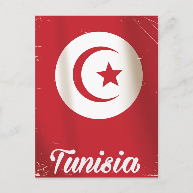 Tunisien vintage reseaffisch vykort (Framsida)