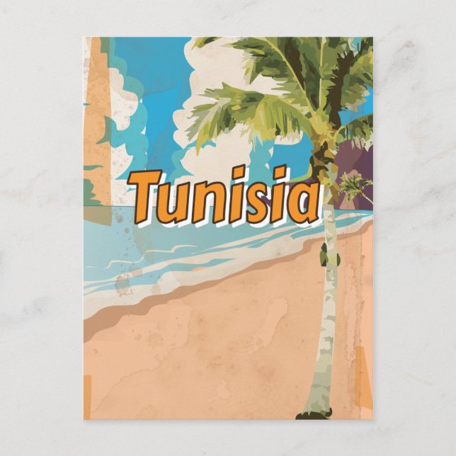Tunisien Vintage semesteratarkontroll Poster Vykort (Framsida)