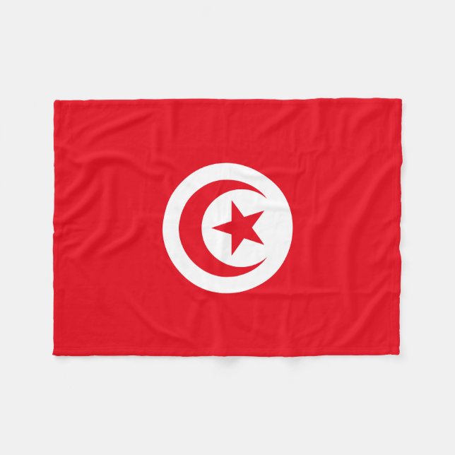 Tunisiens flagga fleecefilt (Framsidan (Horisontell))