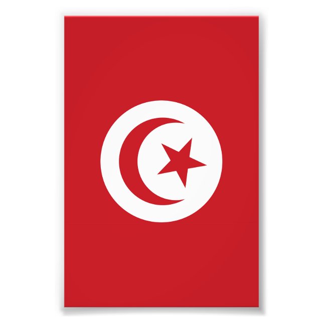 Tunisiens flagga fototryck (Framsidan)