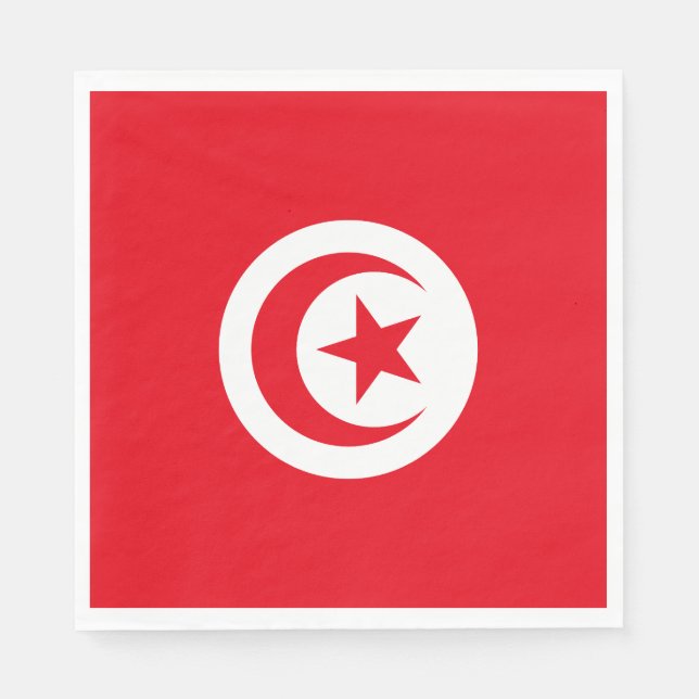 Tunisiens flagga pappersservett (Framsidan)