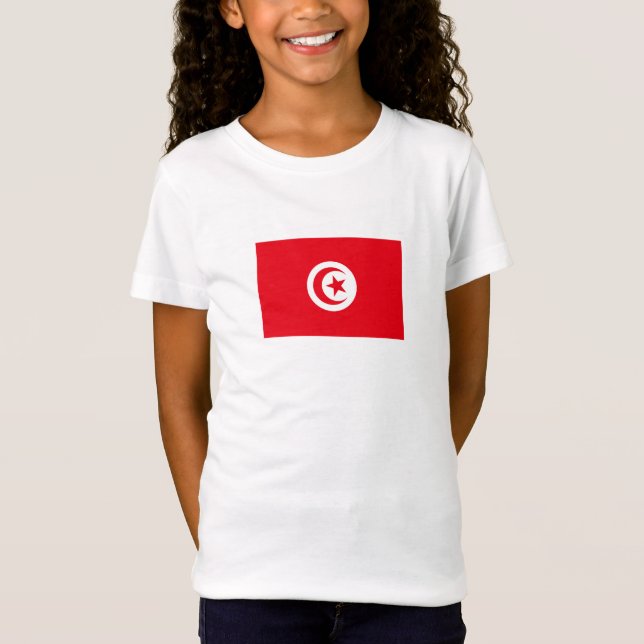 Tunisiens flagga t shirt (Framsida)