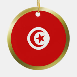Tunisiens flaggprydnad julgransprydnad keramik