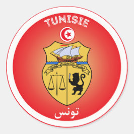 Tunisiens kulturarvssymbol runt klistermärke