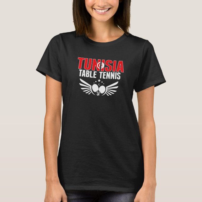 Tunisisk Bord Tennis Support Tunisisk Ping Pong T Shirt (Framsida)