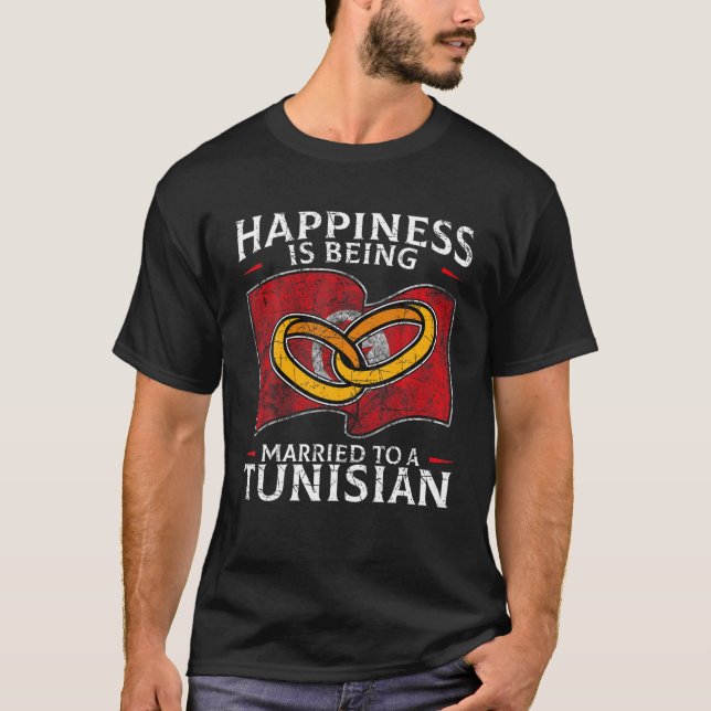 Tunisisk Bröllop, Tunisien, roten Flagga Morsa T Shirt (Framsida)