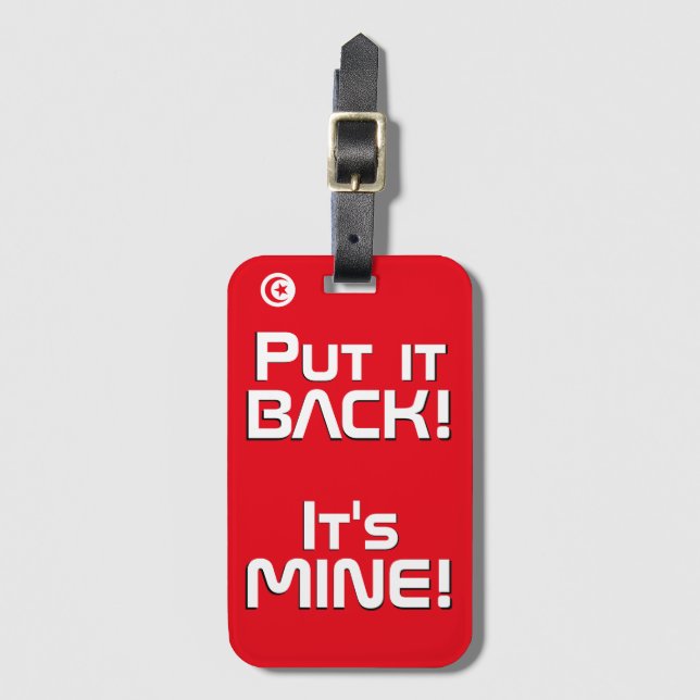 Tunisisk Flagga Funny Patriotic Bagagebricka (Framsida vertikal)