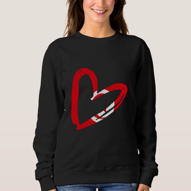 Tunisisk Flagga Heart Tunisisk rötter Tunisien T Shirt (Framsida)