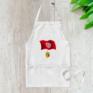 Tunisisk Flagga och Jacka i Arm Patriotic Tunisien Förkläde