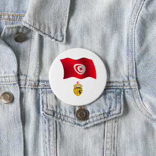 Tunisisk Flagga och Jacka i Arm Patriotic Tunisien Knapp