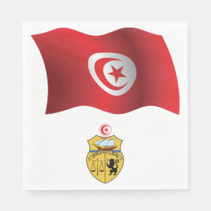 Tunisisk Flagga och Jacka i Arm Patriotic Tunisien Pappersservett