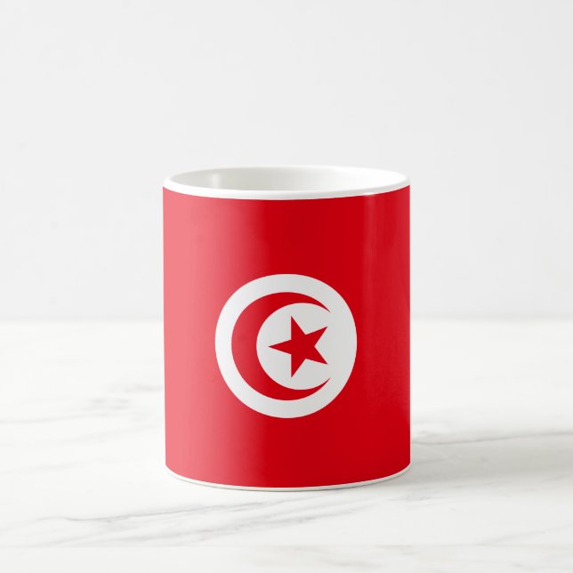 Tunisisk Flagga (Tunisien) (islamisk halvmåne) Kaffemugg (Center)