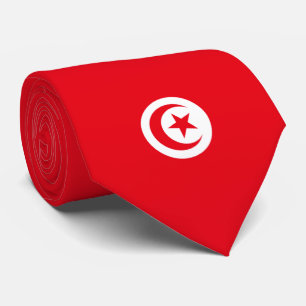 Tunisisk Flagga (Tunisien) (islamisk halvmåne) Slips