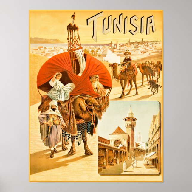 Tunisisk reseaffisch poster (Framsidan)
