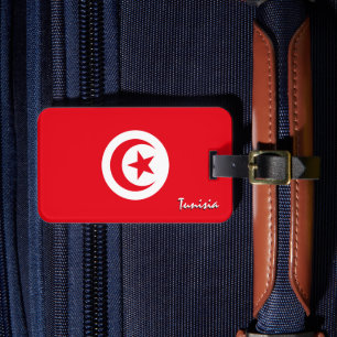 Tunisisk språktagare, patriotisk tunisisk Flagga Bagagebricka