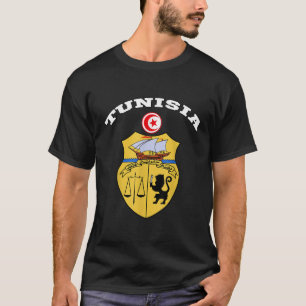 Tunisisk T-skjorta Jackat av arm Tee Flagga souven