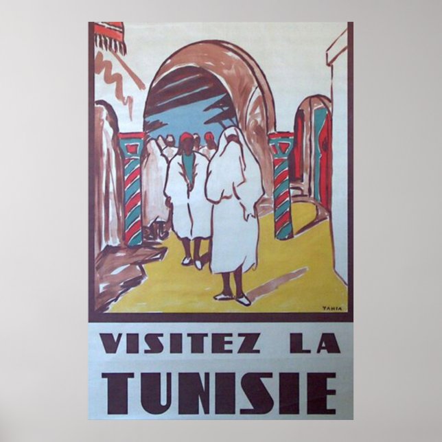 Tunisisk Vintage resor Poster (Framsidan)