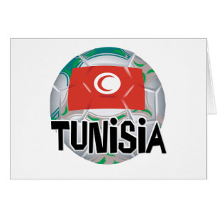 Tunisiskt fotbollslag hälsningskort