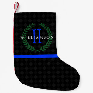 Tunn blå Anpassningsbar Monogram Liten Julstrumpa