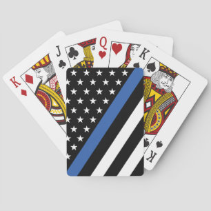 Tunn blå Flagga Casinokort