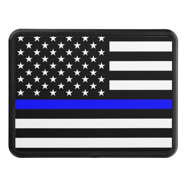 Tunn blå Flagga (Förenade Stater) Dragkroksskydd (Framsidan)