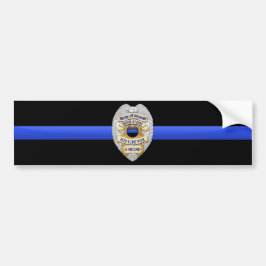 Tunn blå Flagga och bricka Bildekal