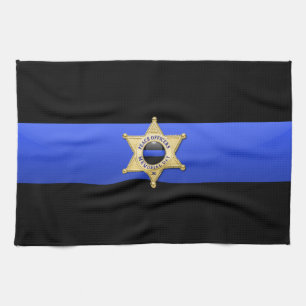 Tunn blå Flagga och bricka Kökshandduk
