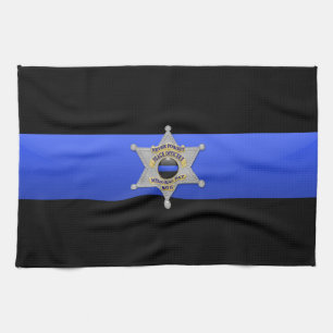 Tunn blå Flagga och bricka Kökshandduk