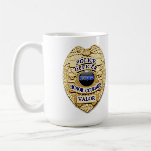 Tunn blå linje - 30 års Achievement Police Badge Kaffemugg