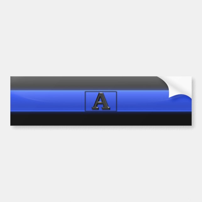 Tunn blå linje "A" Bildekal (Framsidan)